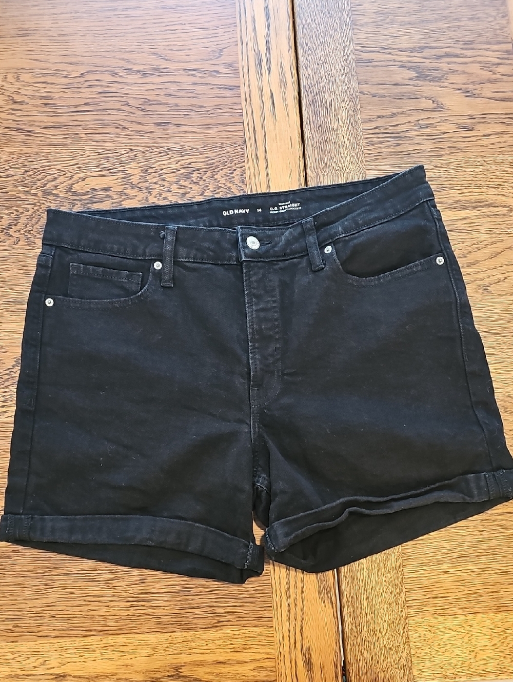 Old Navy Black Denim Roll Cuff Women's Shorts